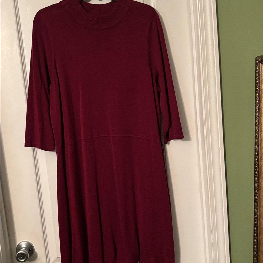 Sandra Darren Burgundy Dress